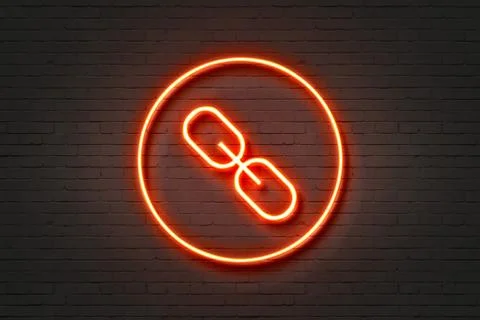 Neon light icon chain Illustrazione stock