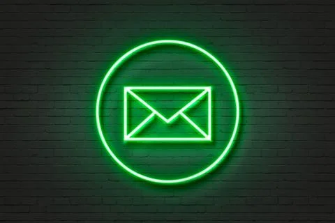 Neon light icon mail Illustrazione stock