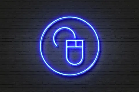 Neon light icon mouse Stock Illustration