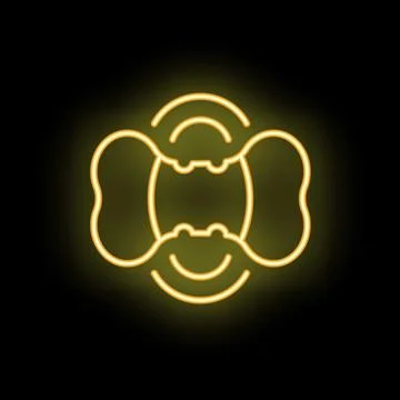 Neon light icon representing data synchronization occurring in the cloud Illustrazione stock