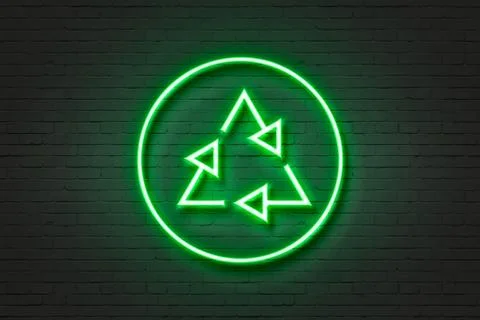 Neon light icon triangle Illustrazione stock