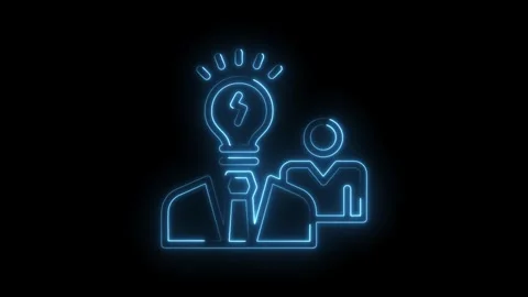 Neon light idea generation and teamwork ... | Stock Video | Pond5