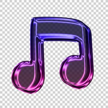 Neon light illuminated abstract brain with purple and blue hues transparent Stock-Illustration