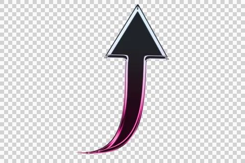 Neon light illuminated geometric triangle shape with purple glow and white lines Stock Illustration