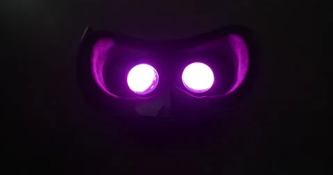Neon light inside Virtual Reality Headset. Stock Footage 220731849
