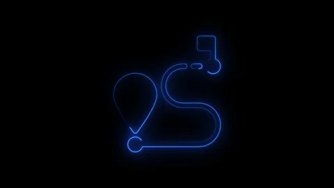 Neon light of a laboratory flask with a glowing liquid in a dark environment Stock Footage 345459255