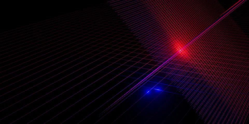 Neon light laser background 80s neon grid 3d illustration Illustrazione stock