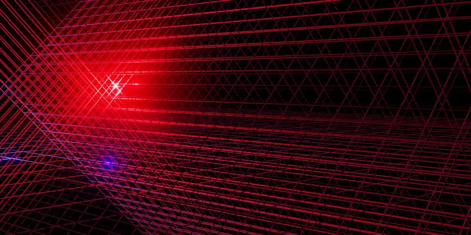 Neon light laser background 80s neon grid 3d illustration Illustrazione stock
