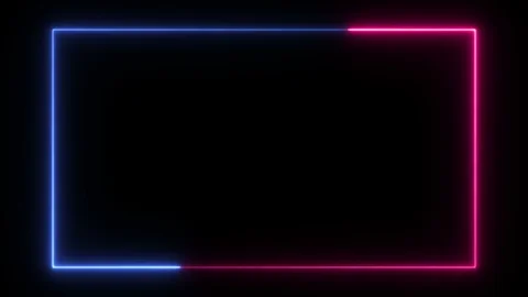 Neon light Led tv frame screen 4K_LOOP blue Stock Footage 125246521