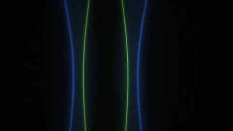 Neon Light Lines Curving and Bending on Black Background in Fast Looping Ab.. Stock Footage 345371647