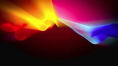 Neon light lines on dark background. Colorful abstract motion graphics element Stock Footage 334298238