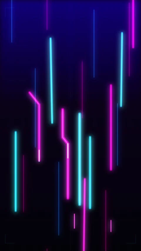 Neon light lines motion graphic loop with glowing cyber tech circuit pattern Stock Footage 347946088