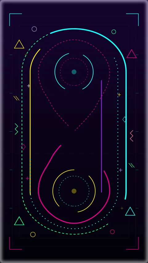 Neon light loop circuit pattern texture outline element shape design Stock Footage 346739017