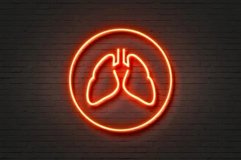 Neon Light Lungs Illustrazione stock