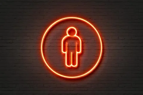 Neon light man Illustrazione stock
