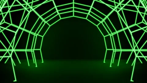 Neon light of Modern design., flight forward through digital corridor. Stock Footage 156568968