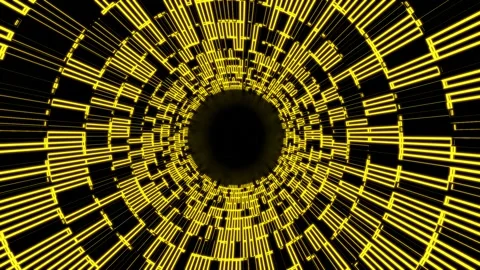 Neon light of Modern design., flight forward through digital corridor. Stock Footage 156625675