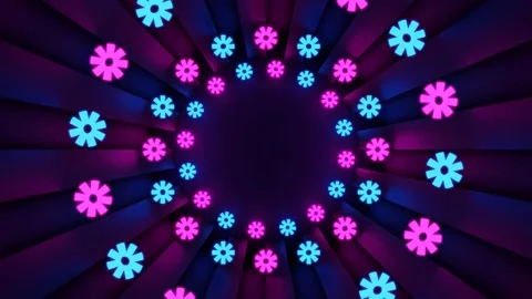 Neon light of Modern design., flight forward through digital corridor. Stock Footage 156972180