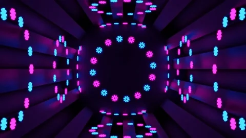 Neon light of Modern design., flight forward through digital corridor. Stock Footage 157004285