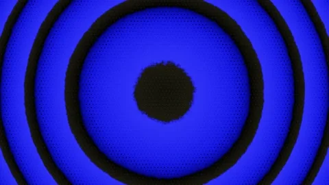 Neon light of Modern design,Colorful circle wave flowing in to center brick wall Video stock 158960646