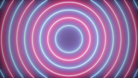 Neon Light Motion Background, Circle Wave Background Video Loop Stock Footage 232386626