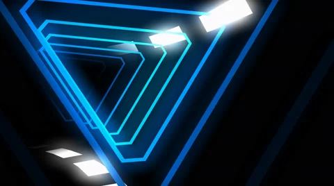 Neon light, motion tunnel, fun park, rollercoaster Stock Footage 53003403
