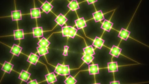 Neon Light Network Connections Pattern. Stock Footage 334193548