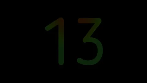 Neon light Number 13 Animation Glowing Gradient Blue Pink Digital Futuristic Stock Footage 334561700
