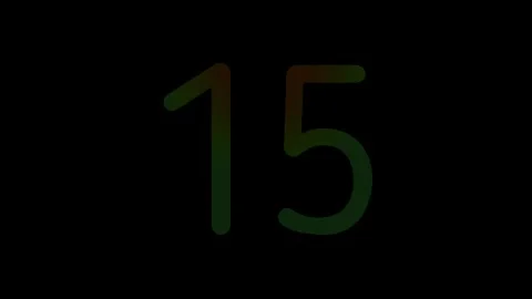 Neon light Number 15 Animation Glowing Gradient Blue Pink Digital Futuristic Stockbeeldmateriaal 334561746