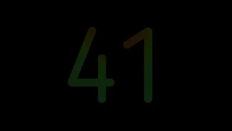 Neon light Number 41 Animation Glowing Gradient Blue Pink Digital Futuristic Vidéo 336119917