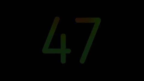 Neon light Number 47 Animation Glowing Gradient Blue Pink Digital Futuristic 库存影片 336119843
