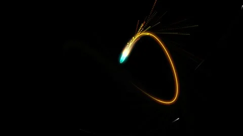 Neon light particle trail drawing infinity loop glowing abstract energy mot.. Stock Footage 345169353