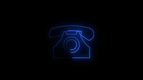 Neon Light Phone Icon Animation for Digital Communication Stock Footage 344860676