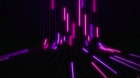 Neon light pulses flowing grid seamless loop motion background Stockbeeldmateriaal 343628104