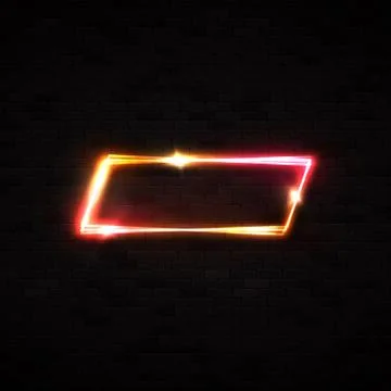 Neon light rectangle led or halogen lamp wall sign Stock Illustration