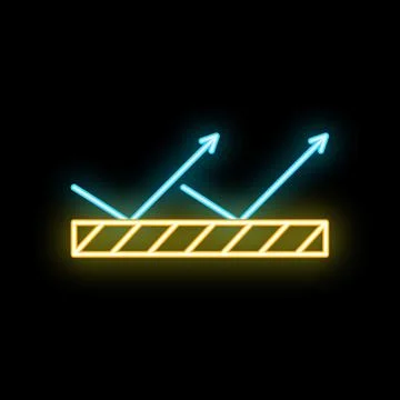 Neon light reflecting from surface icon illustration Stock Illustration