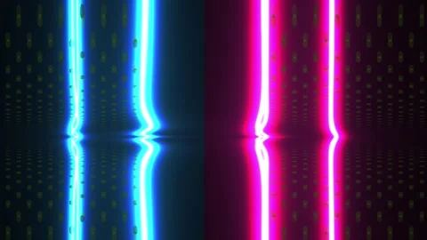 Neon Light Reflections on Dark Surface. Stock Footage 335372461