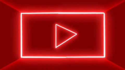 Neon light room backdrop model ,3d logo social media Stock Footage 152781523