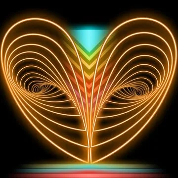 Neon light shape illusion design. Stock Illustration