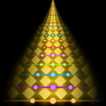 Neon light shape tower design. Stock Illustration