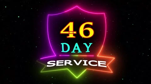 Neon light shield 46 day service motion Stockbeeldmateriaal 330511022