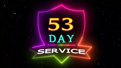 Neon light shield 53 day service motion footage Stockbeeldmateriaal 330511091