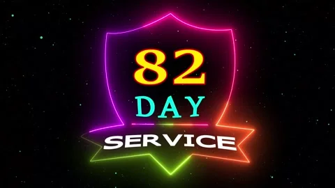 Neon light shield 82 day service motion Vidéo 330511311