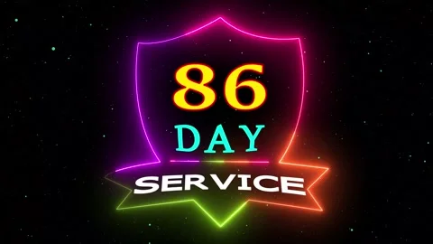 Neon light shield 86 day service motion Vidéo 330511356