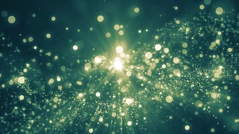 Neon light shine particles bokeh, holiday concept. Christmas animated golden  Stock Footage 82517277