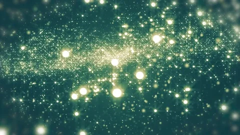 Neon light shine particles bokeh, holiday concept. Christmas animated golden  스톡 동영상 82523191