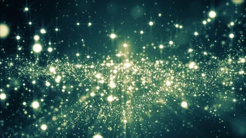 Neon light shine particles bokeh, holiday concept. Christmas animated golden  Vídeo Stock 82588963