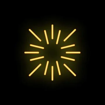 Neon light is shining with rays around on a black background イラスト素材