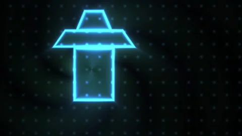 Neon Light Sign Arrow Up Directional Symbol. Stock Footage 337483442