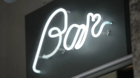 The neon light sign bar, close up Stock Footage 46019978